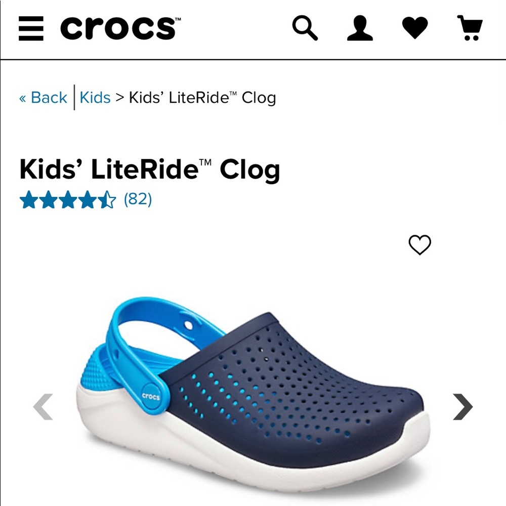 Big KID Lite Ride by Crocs Navy Clog MENS 6/W8